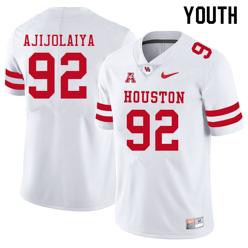 Youth #92 Hakeem Ajijolaiya Houston Cougars College Football Jerseys Sale-White - Click Image to Close